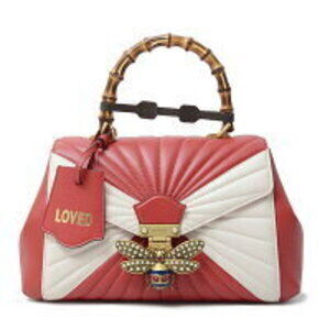 Gucci Queen Margaret Shoulder Bag Handbag Calfskin Red White